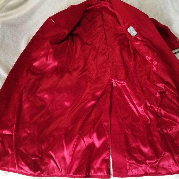 Vintage Wells & Coverly Red Wool Coat - Picture 8 of 16